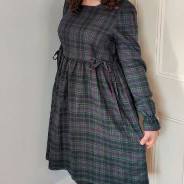 Dress - Using bruched Tartan fabric