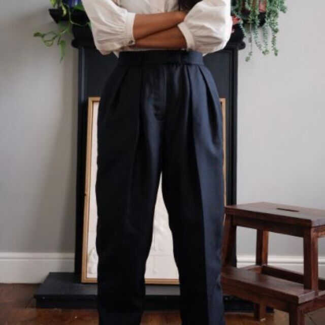 Trousers - Black Italian wool - fabrics
