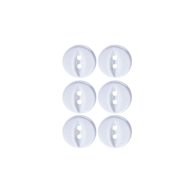 Pack of 6 Clear Polyester Fisheye Buttons (14mm)
