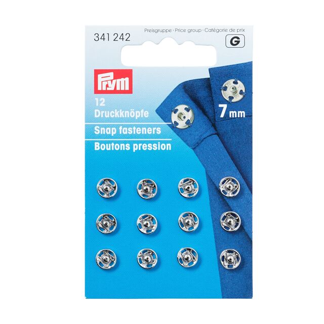 Prym - Sew-On Snap Fasteners - Silver (7mm)