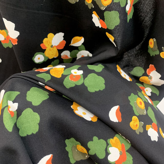 Challis - Floral Pop - Black