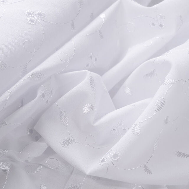 3 Hole - Broderie Anglaise - White