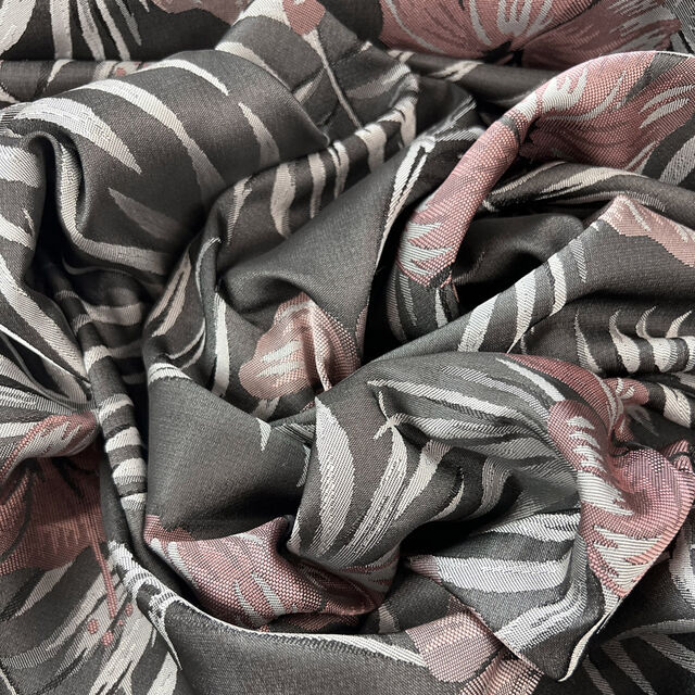 Smooth Brocade - Silver and Pink