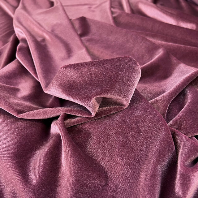 Carly Stretch Velvet - Dusky Pink