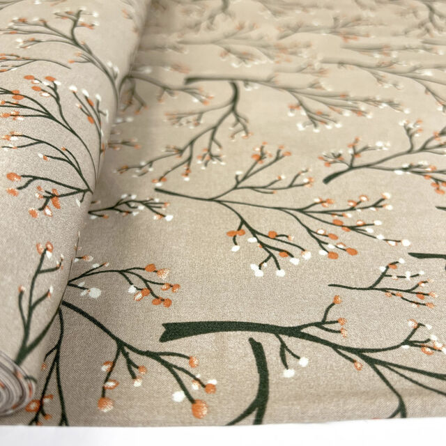 Viscose Challis - Sprig Taupe