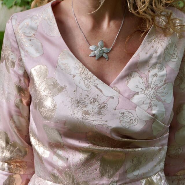 Elisenne Pink Brocade Dress