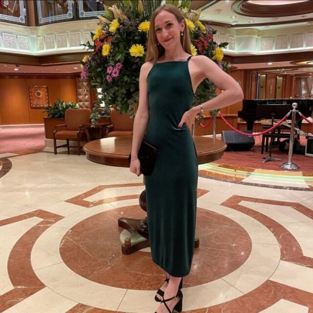 Harriet Green Stretch Velvet Dress 