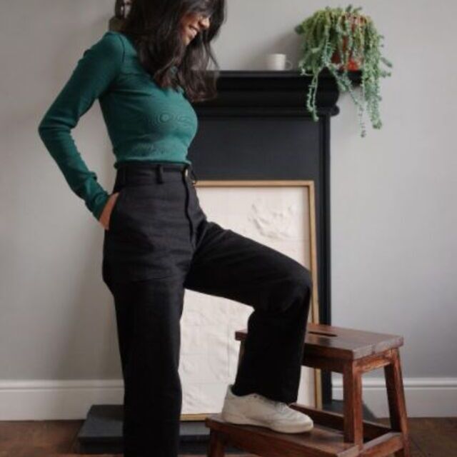 Denim trousers by slowrituals.studio - Instagram.