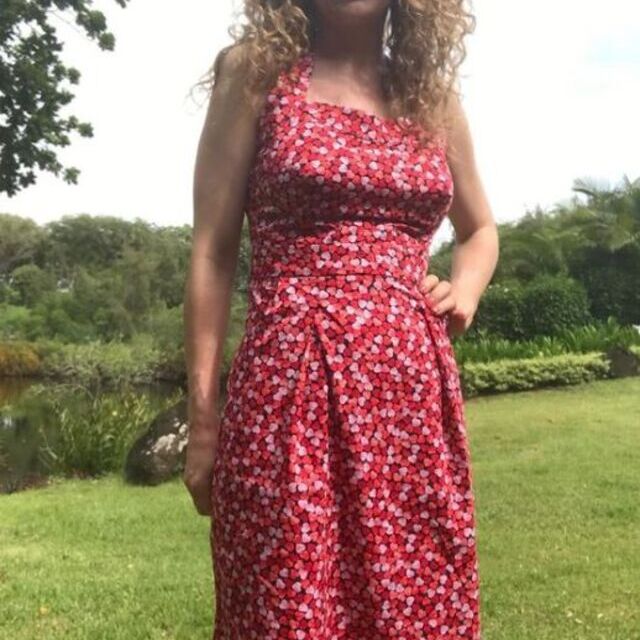 Dress- Poplin Print - Heart Fabric- made by six mignons by elisenne - Instagram
