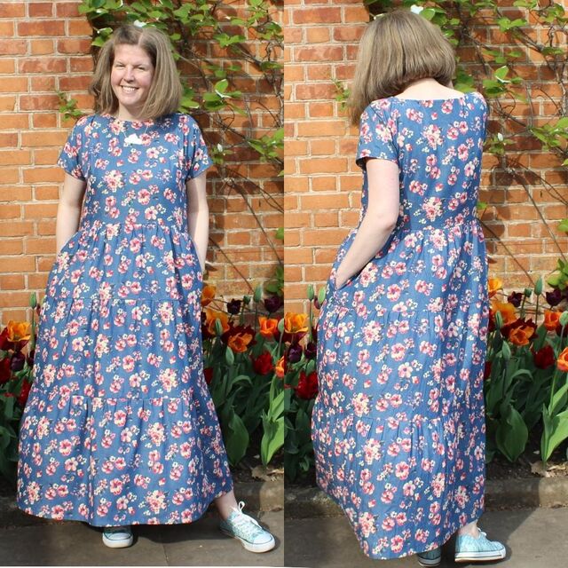 Dress - using printed denim fabric