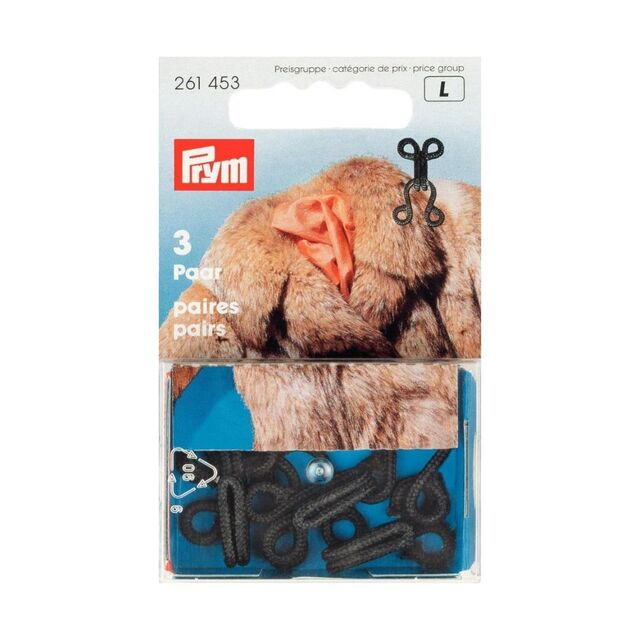 Prym - Fur Hooks and Eyes - Black