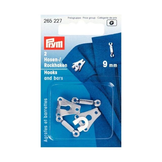 Prym - Trouser & Skirt Hooks and Bars - Silver (9mm)