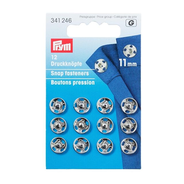Prym - Sew-On Snap Fasteners - Silver (11mm)
