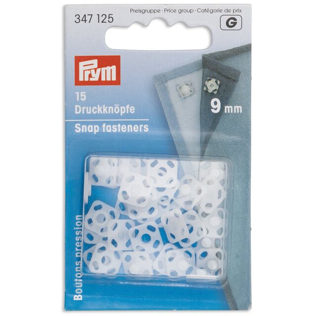Prym - Square Snap Fasteners - White (9mm)