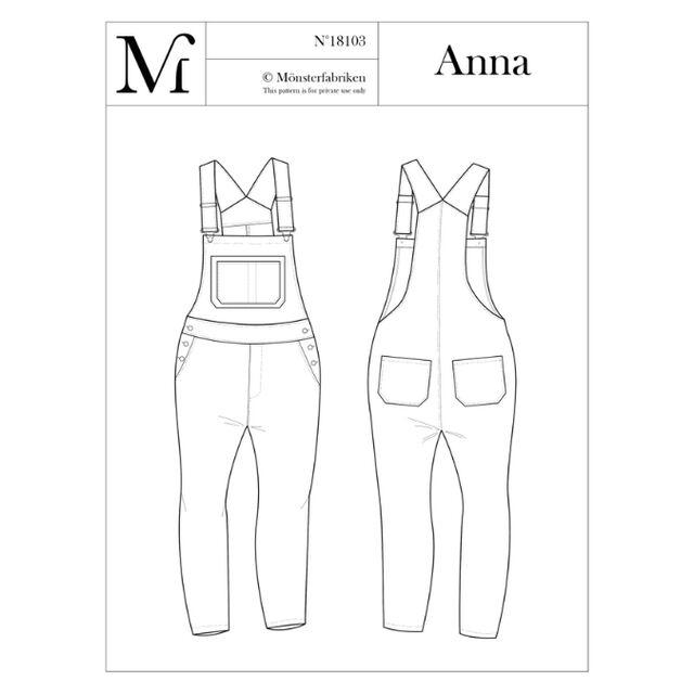 Monsterfabriken - Anna Dungarees Pattern (104-124cm Hip)