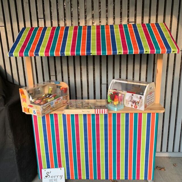 Kiddies stall - using water resistant canvas