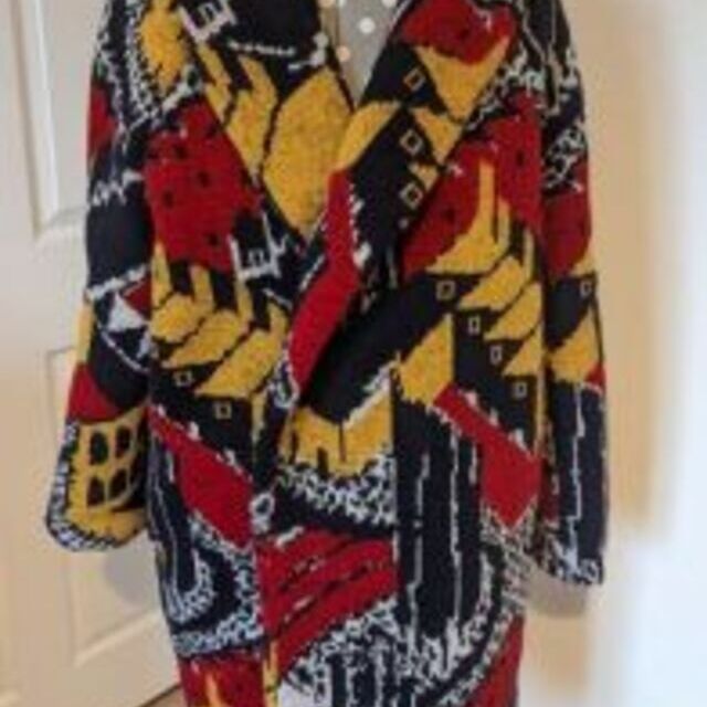 Oslo Coat - using wool knitted fabric called United Colours - from Sally & Pip