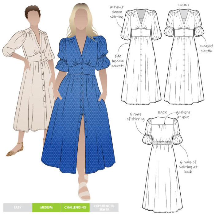 Belle Woven Dress Sewing Pattern by Style Arc (UK 4-16)