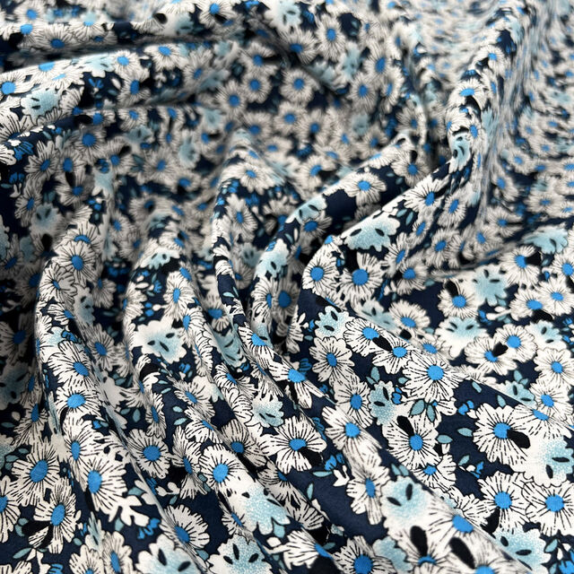 Poplin Styles - Daisies - Blue