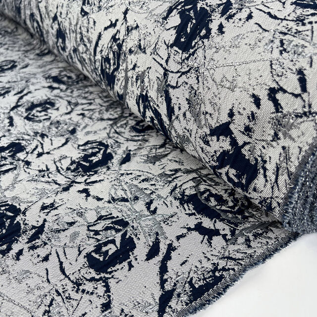 Remnant - Sterling Brocade - Navy (2.2m)