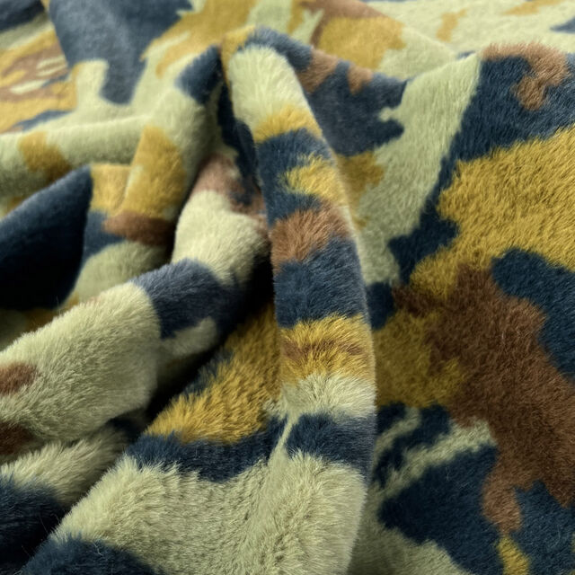 Faux Fur - Camo - Green