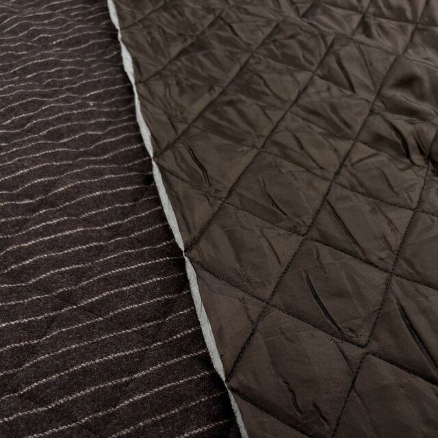 Quilted Wool - Brown Pinstripe