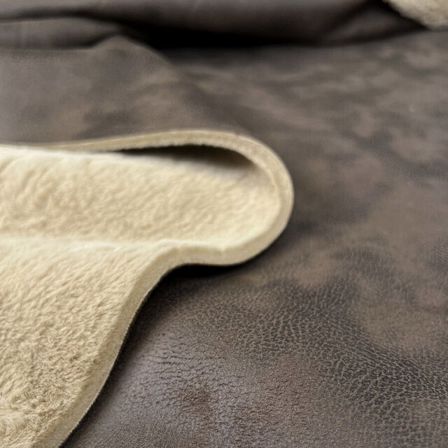 Corin - Fur Backed Faux Leather - Brown