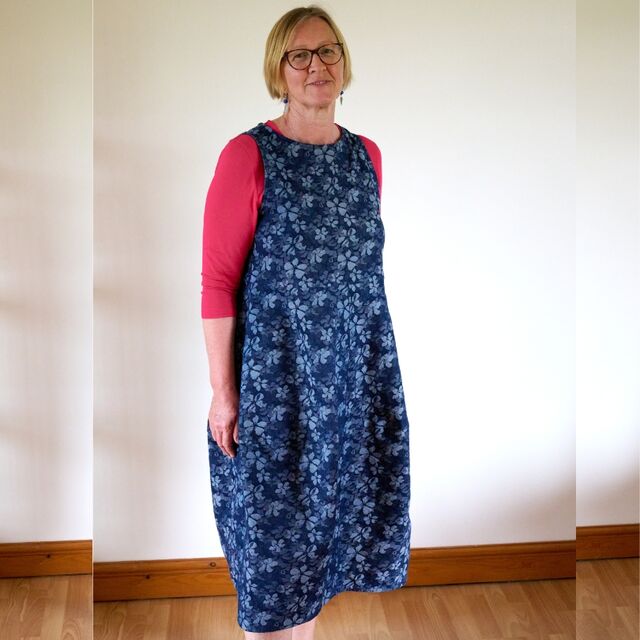 Customer Make by Alison - Fabric - Embossed Denim - Pua - Pattern - Tessuti - Eva Dress - May 24