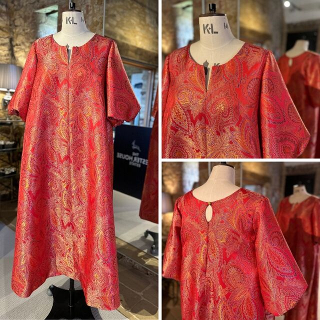 Customer Make by Avery James Design Studio - Brocade - Coral Paisley Fabric - April 2024