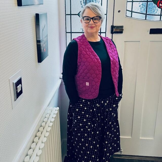 Customer Make by Claire - Quilted - Coco Stretch - Magenta - McCall's M6228 Waistcoat - February 2024