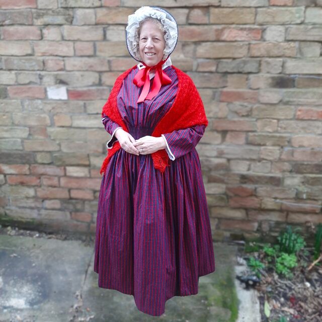 Customer Make by Ruth - Kenneth Fabric - The Black Snail Patterns 1840s-Themed Wedding Dress - February 2024
