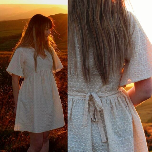 Dress by Celia  - Fabric - BA - Rosette - Beige - Pattern - Elbe Tex - Duplantier - July 24