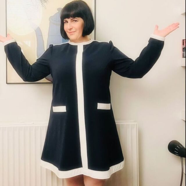 Dress by Sonya - Fabric's - Dynasty Navy & Ivory - October 24