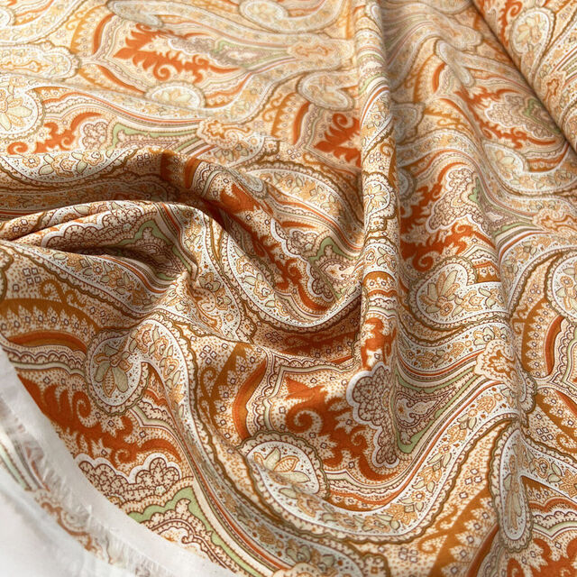 Pima Cotton Lawn - Sungold Paisley