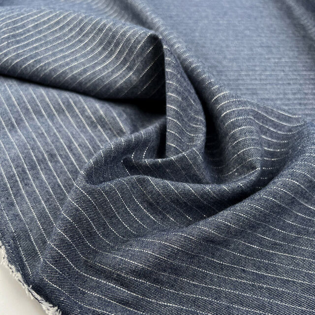 Lurex Stripe Denim Chambray