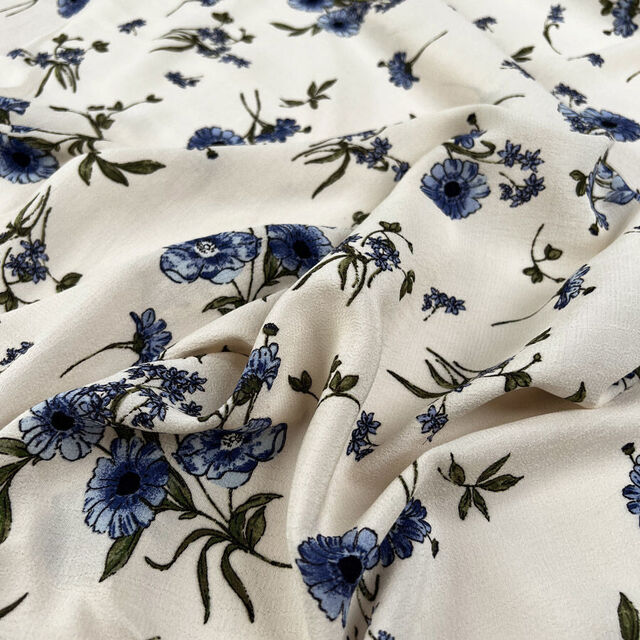 Viscose Crepe - Delft Floral