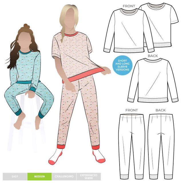Style Arc - Children's PJ Set Pattern (UK Kids 2-14)