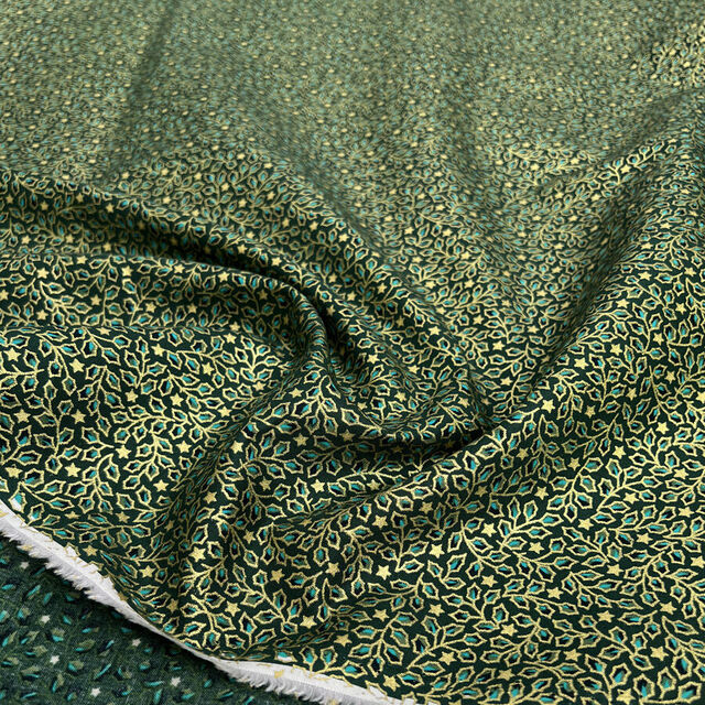 Christmas Cotton - Hollygrove - Green