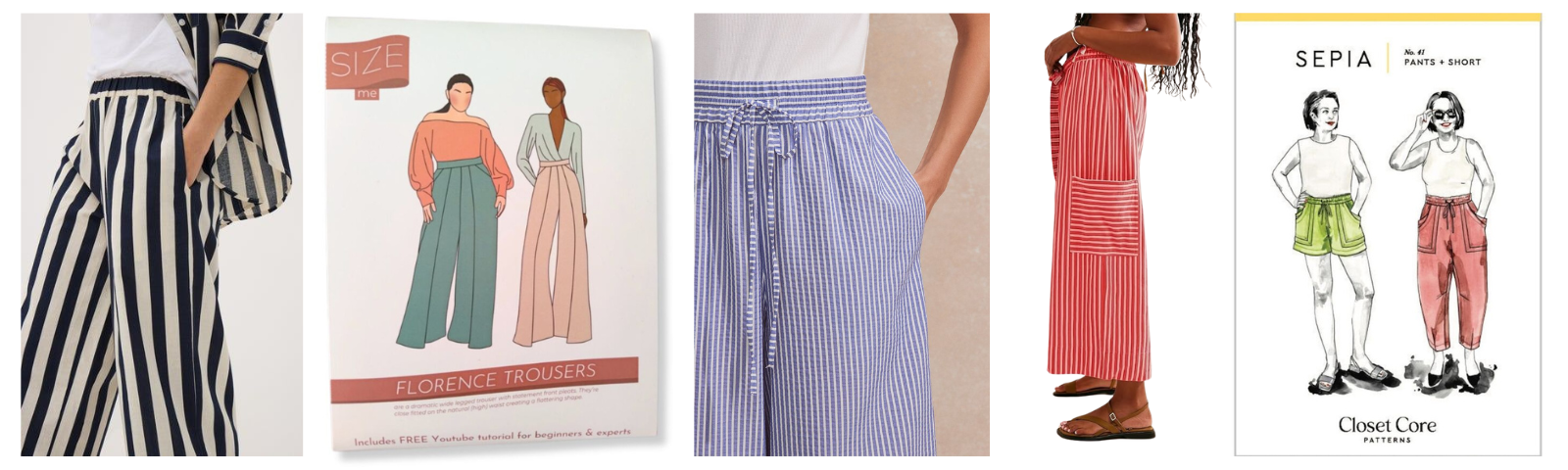 Stripe wide leg trousers 