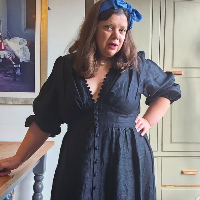 Dress by Dulcie - Fabric - 100% Linen - Black - Pattern - Style Arc - Belle Woven Dress - March 25