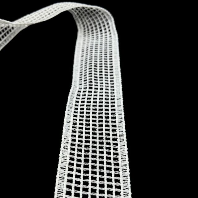 Open Grid Crochet Ribbon - White