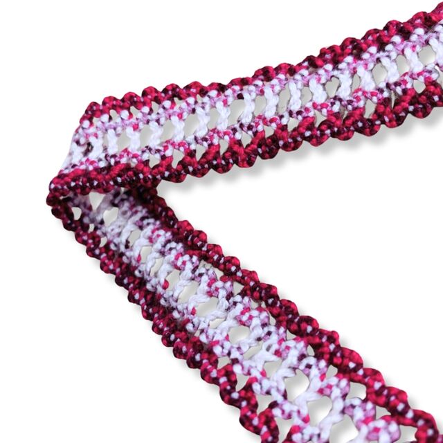 Crochet Stretch Lace - Red and Pink