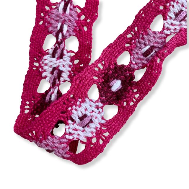Floral Crochet Ribbon - Pink