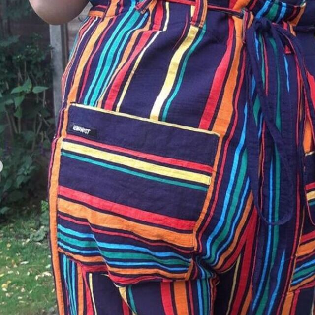 Cotton rayon fabrics-Multi stripe.