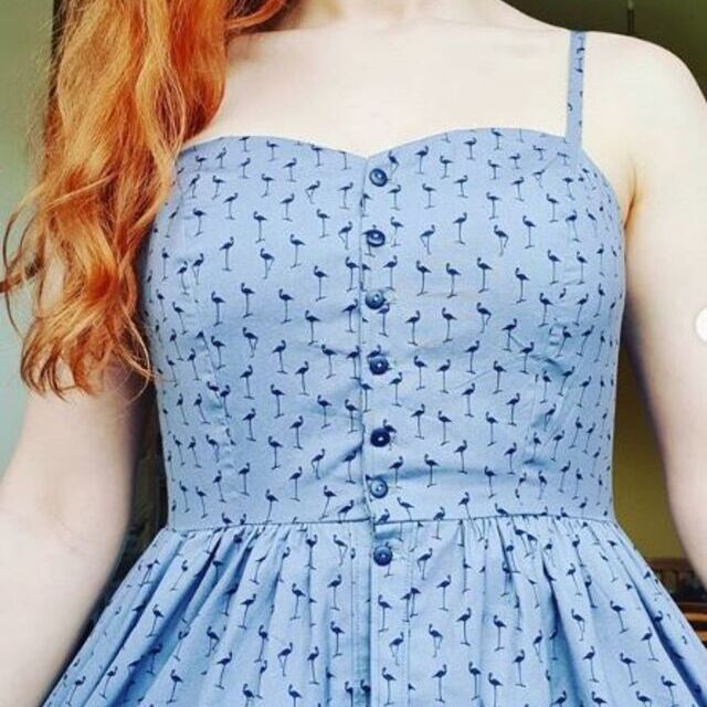 Dress-Flamingo fabric