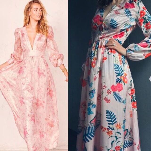 Dress-Using florak pink satin fabric