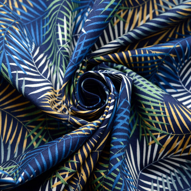 Poplin Print - Palm Beach - Navy