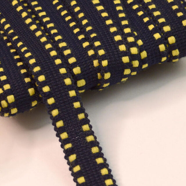 Navy & Yellow Polyester Braid Tape (15mm)
