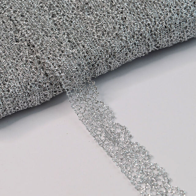 Silver Lurex Trim - Lace (15mm)