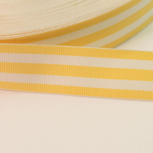 Yellow & White Stripe Binding Craft Tape (25mm)